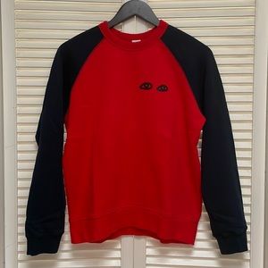 Clare V. Vivier Eye Eyes Sweatshirt Red & Blue Navy Size Medium M Super Rare HTF